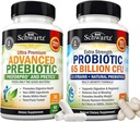 65 Millioner CFU Dagligt probiotisk supplement (1 måned Tilgang) Plus Avanceret Prebiotisk Gut Sundhedstillæg (1 måned Tilgang)
