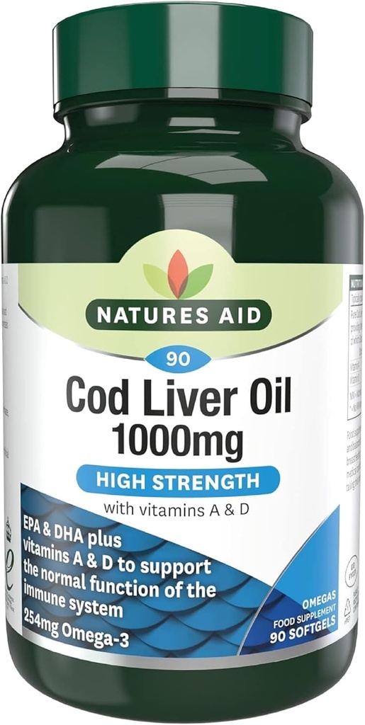 Torsk leverolie (høj styrke) 1000mg 90 Softgels