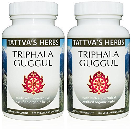 Triphala Guggul Herbal Supplement, Ayurveda Herbal Kosttilskud, fordøjelig sundhed & support, Triphala Powder Kapsler, 240 Greve (2 Pack), 25 års Premium Service