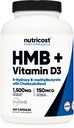 Nutricost HMB (1500mg) og vitamin D3 (6000 IE) Supplement - 240 kapsler, 80 Servere - Gluten fri og ikke-GMO