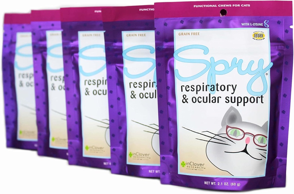 I Clover Spry, Kat Eye Care Support, L- Lysin Cat Treat Supplement, Kat immunforsvar Support, Kat Health Daily Treat, Prebiotic Cat Health Support, Kat Antioxidant Respiratory Health for Cats