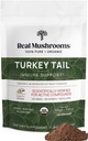 Real Mushrooms Tyrkiet Tail Mushroom Powder - Økologisk Tyrkiet Tail Uddrag fra - for Wellness, Gut Harmony, & Energy Support - Vegan, Non- GMO, Ingen Fillers - 100 Servere Functional Mushroom Supplement