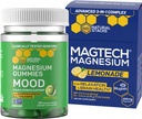 NATURLIGE STAKKER Magtech Magnesium Drink Mix + Mood Magnesium Gummies Bundle - 4 former for Magnesium - Hjerne Sundhed, Afslapning & Stress Support * - 35 Servering