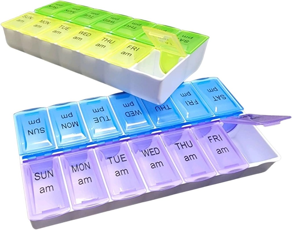 To gange om dagen Pill Organizer - søndag gennem lørdag Container for vitaminer og piller A.M. P.M (1)