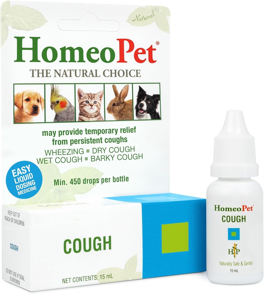 HomeoPet Host, Safe and Natural Hough Supplement til hunde, katte og små kæledyr, 15 Milliters