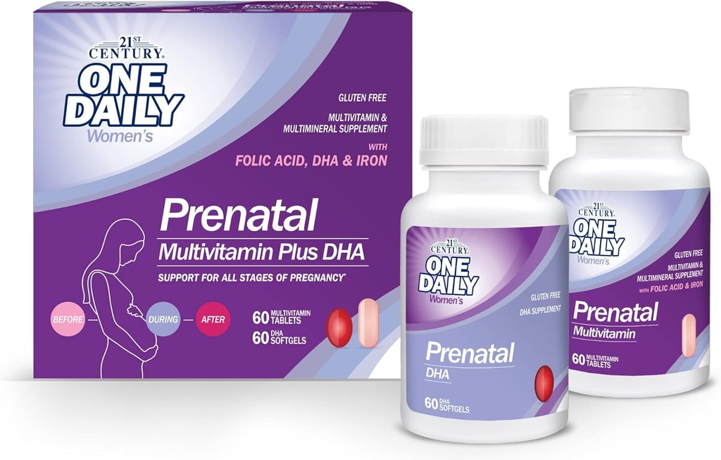 21. århundrede Prenatal med DHA, Tablets og Softgels, 120 Greve