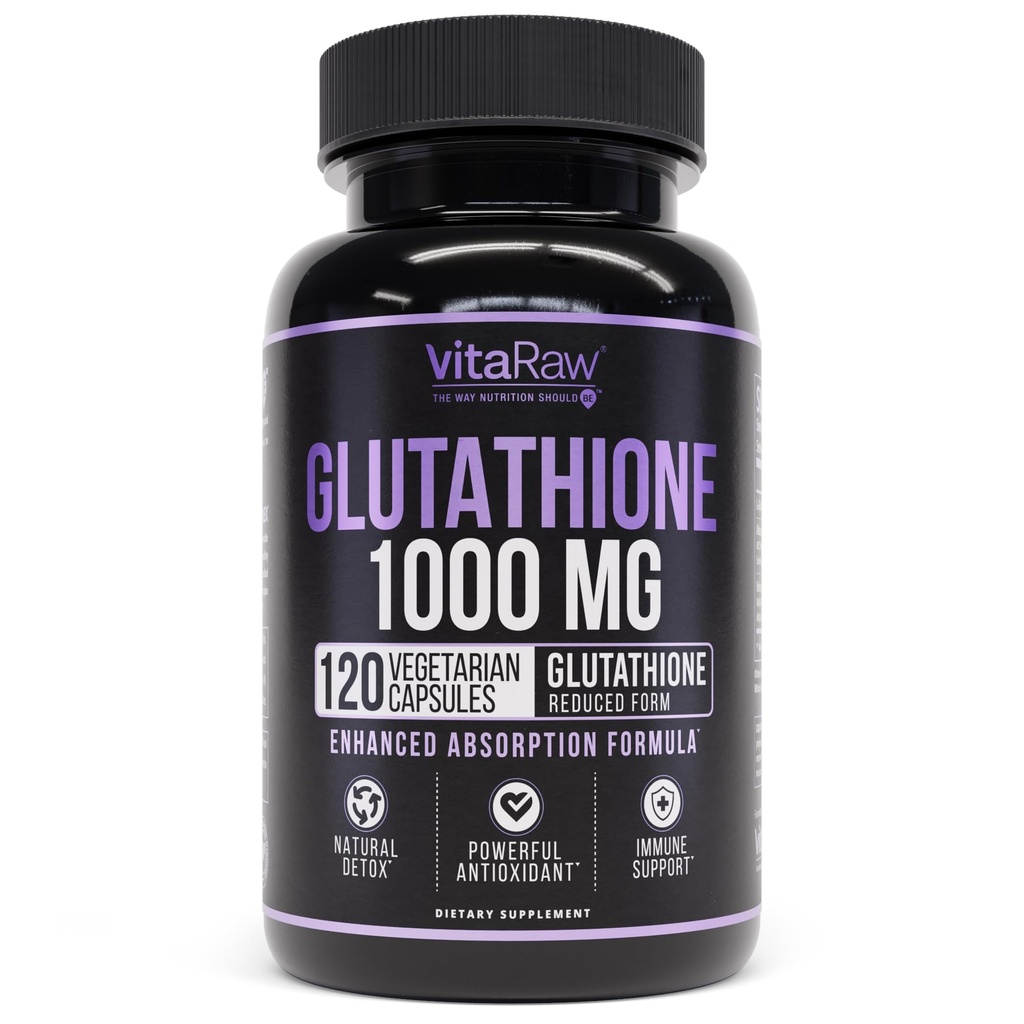 1000mg Glutathion til immunforsvar - 100mg Absorption Complex - Reduceret liposomal Glutathion supplement med alpha lipoinsyre - hjerne booster, glødende hud, leverstøtte