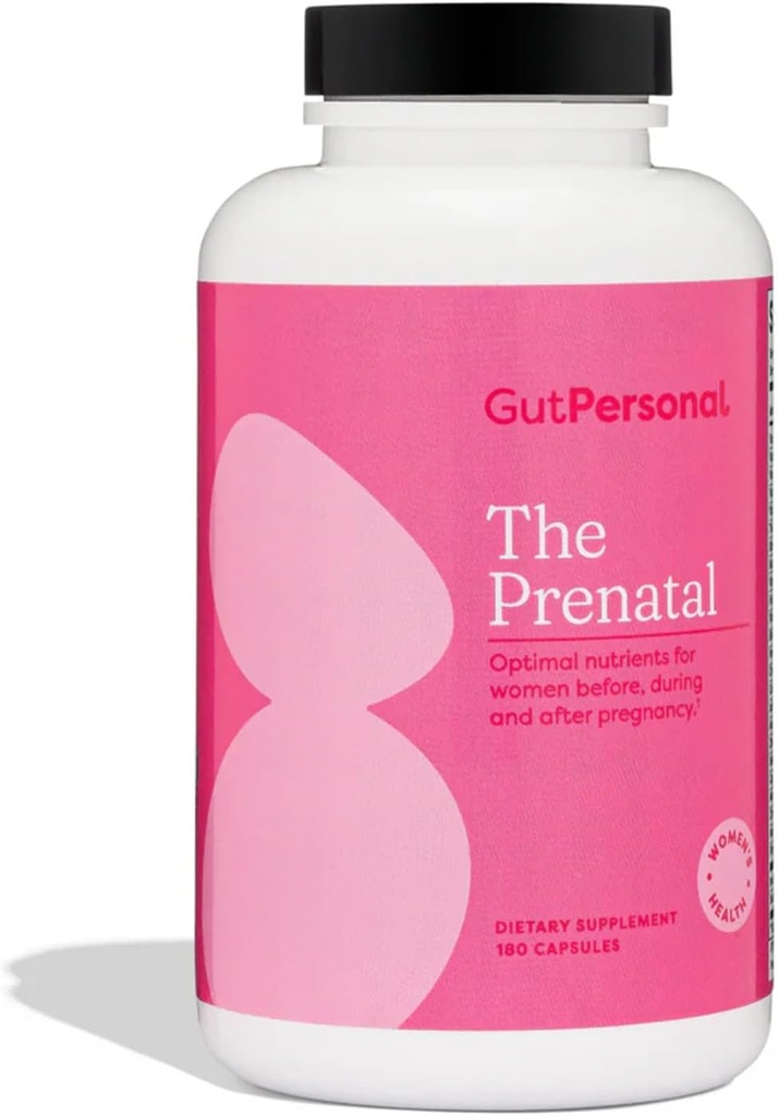 GutPersonal Den prenatale supplement, Alleviates Morning Sygdom og indeholder essentielle næringsstoffer Formuleret til at være den komplette prenatal og postnatal støtte - 180 kapsler