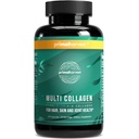 Primær Harvest Multi Collagen piller til kvinder og mænd (type I, II, III, V, X) 120 Kapsler w / C-vitamin til hår, hud, negle
