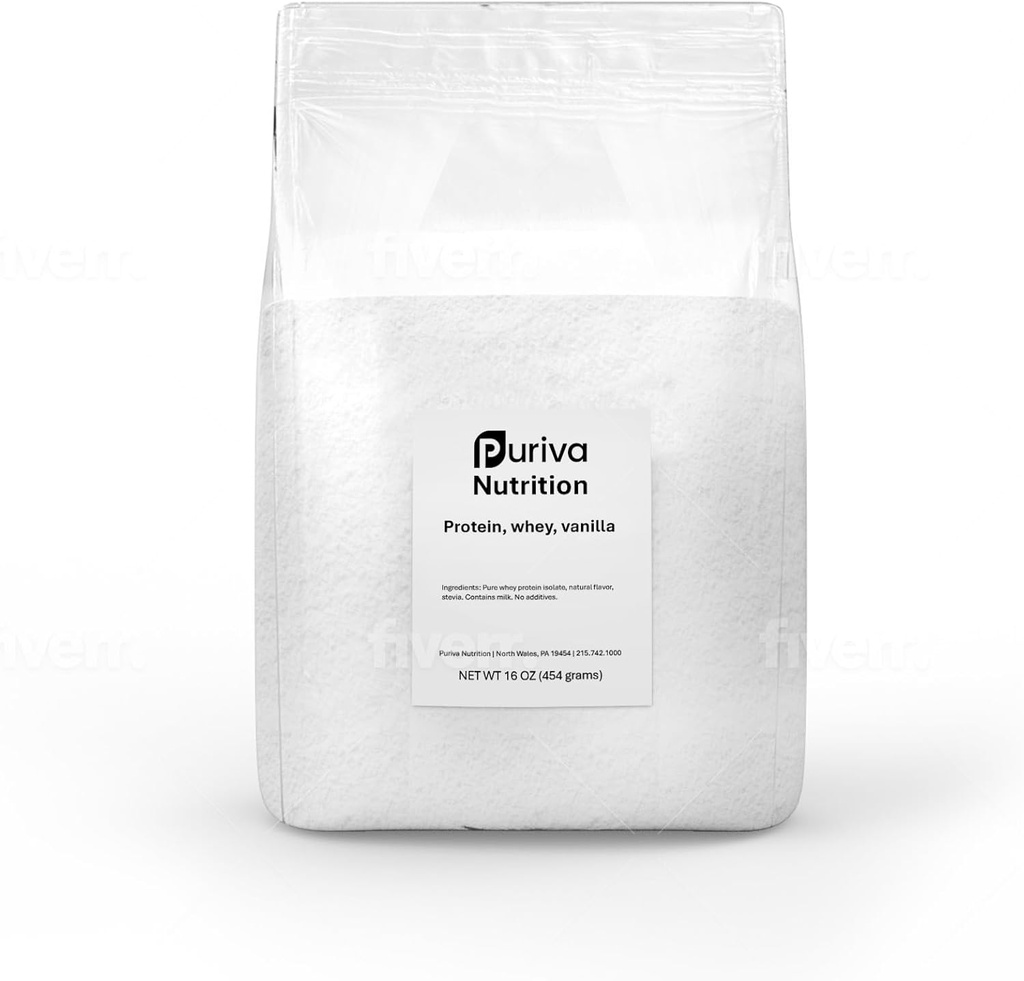 Protein Powder, Whey Protein Isolate, Vanilla, 1 Pund