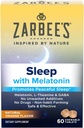 Zarbee 's Melatonin 5mg, L- Theanin + GABA Sleep Supplement til fremme af fredelig søvn, Natural Orange Flavor, tyggetabletter til voksne 12 år Op, 60 Greve
