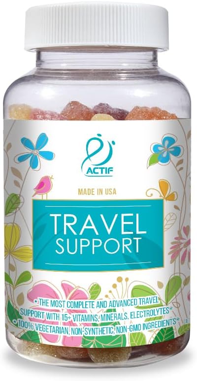 ACTIF Travel Mega Support with 15+ Advanced Factors – Non-GMO, Fast-Acting, Made in USA, 90 Gummies