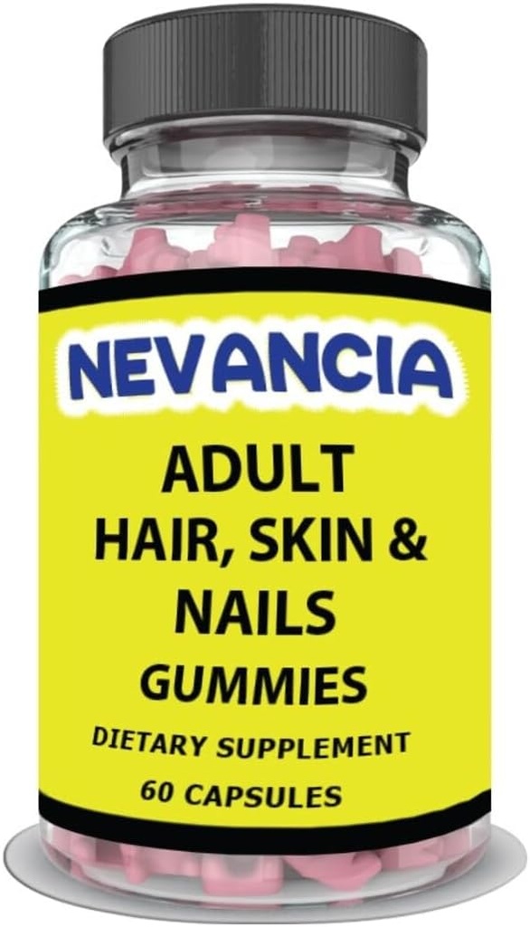 Voksen hår, hud & negle Gummies - Biotin 5000 mcg - for hurtigere og sundere hårvækst, stærkere negle, sundere hud - for kvinder & mænd - Ekstra styrke, 60 Vegansk Gummies