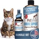 PetSilver - immunforsvar (16 fl oz) og Sår & Skin Spray (4 fl oz) med Patenteret Chelated Sølv - Allergier, Sinus & Hough Treatment - Sårpleje & Hot Spot Spray til katte og hunde - Made in USA