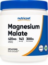 Nutricost Magnesium Malat Powder (300g) - 420mg Magnesium Per Serving - Non-GMO, Gluten Free