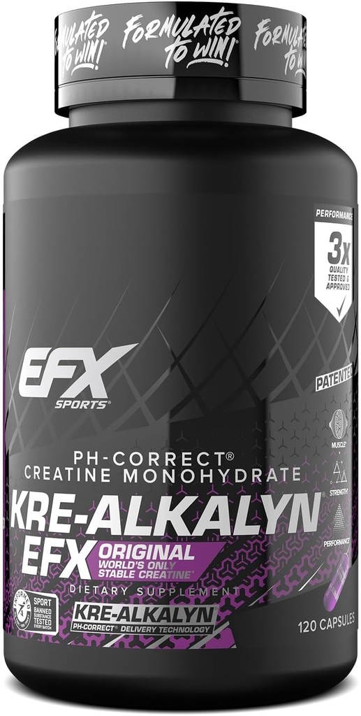EFX Sports Kre- Alkalyn EFX Note 124; pH Korrekt Creatin Monohydrat Pill Supplement