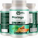 Moringa tabletter med gurkemeje og ingefær, 300 piller, 5 måneders forsyning, 150 servering, 1000 Mg per servering. En kapsel med flere fordele - understøtter fordøjelsessygdomme (pakke med 1)