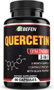 BEDRE EN Quercetin kapsler - 7050mg formel piller med sort peber ekstrakt - 90 kapsler Quercetin piller til støtte immunforsvar & kardiovaskulær sundhed - 3 måneders forsyning