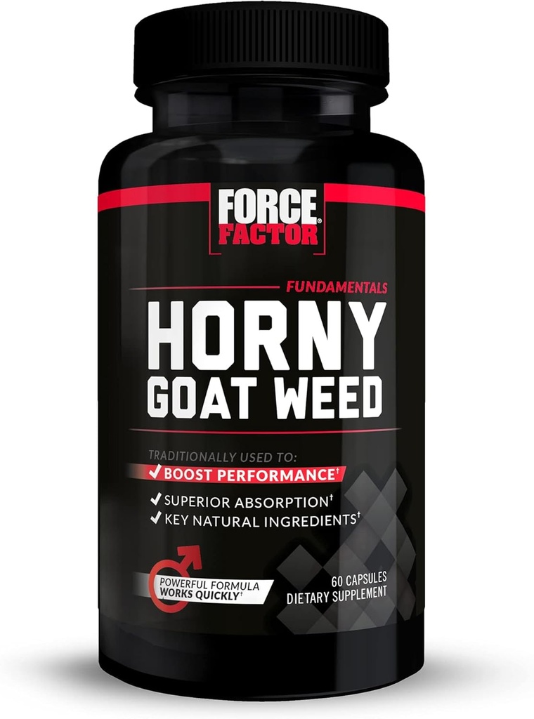 Kraftfaktor Horny Geat Weed for mænd, Natural Mandlig Drive og Vitality supplement med naturlige ingredienser til Superior Absorption, Grundlæggende Serie, 750mg, 60 kapsler