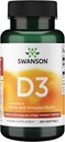 Swanson vitamin D-3 5000 IE Knogleimmunstøtte Sund muskelfunktion D3 tillæg (cholecalciferol) 125 mcg 250 Softels Tæl