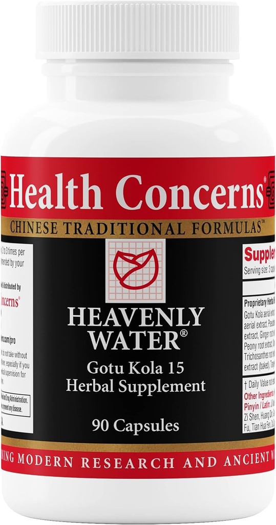 Health Concerns Heavenly Water – Menstrual Cycle & PMS Relief for Women – Menopause Support – Hormonal Balance – Gotu Kola & Chaste Tree Berry Herbal Supplement – Chinese Medicine – 90 Capsules