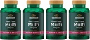 Real Food Multi Women 's Multivitamin Multimineral Women' s Health Urinary Tract Stress Response Bone Hir Skin Nails Support Vegan Gluten- Free Non- GMO 90 Veggie Capsules Veg Caps (4 Pack)