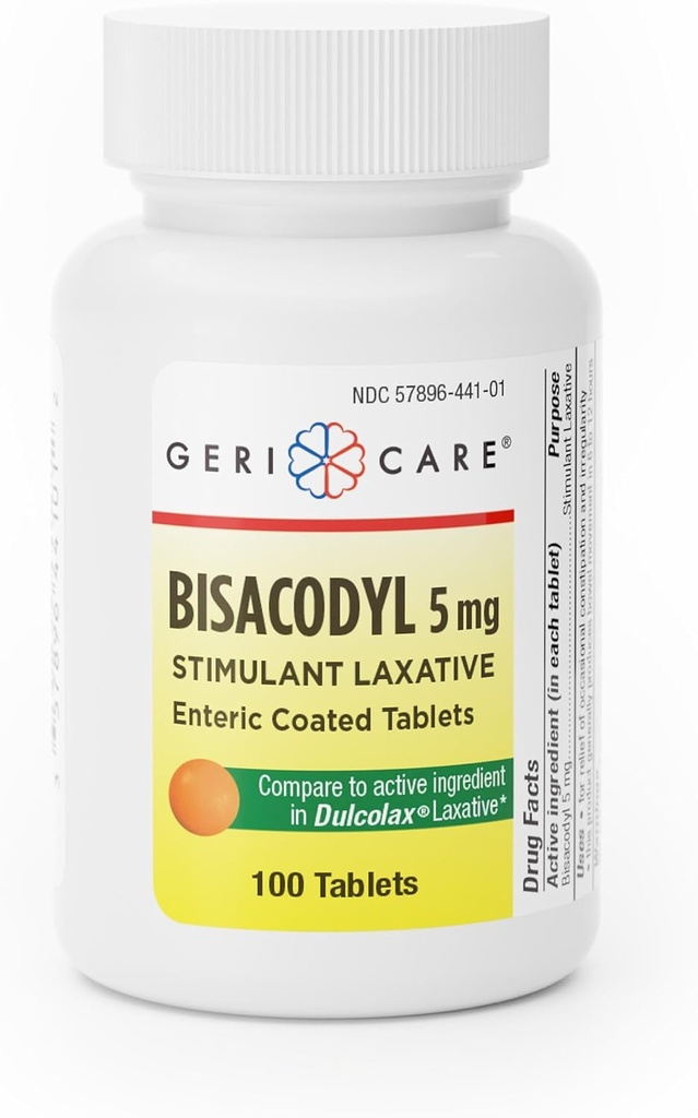 GeriCare Bisacodyl 5 mg Laxative Overtrukket Tablet