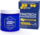 NATURLIGE STAKKER Magtech Magnesium Lemonade Drink Mix + Lions Mane Mushroom Supplement Bundle - understøtter afslapning, hjerne sundhed og hukommelse * - 50 Serveringer