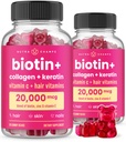 NutraChamps Hår Hud & Nails Gummies, Biotin med Collagen & Keratin, 5000mcg Biotin Beauty Complex, Vitamin Supplement, Berry, 120 Greve, Sund Hår, Strålende Hud & Strong Nails (pakke med 2)