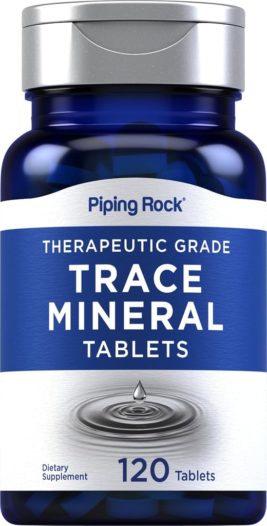 Piping Rock Trace Minerals Kosttilskud: 124; 120 tabletter: 124; Therapeutic Grade: 124; Piller til mænd og kvinder: 124; Ikke GMO, Gluten Free