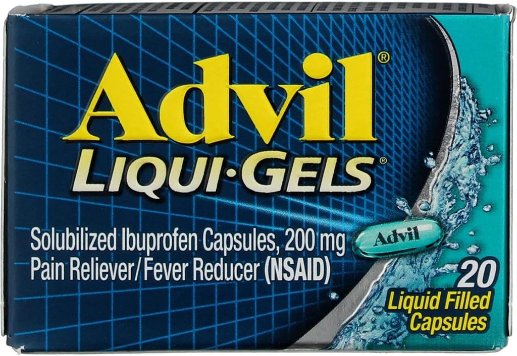 Advil Pain Reliever / Fever Reducer Liqui- Gels 20 CP - Køb pakker og Gem (pakke med 2)