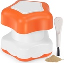 Johnbee Pill Crusher, Pill Grinder Fine Powder Extremely Fine. Storage Compartment. Pill Crushers for Elderly, Family and Pets. Silicone Edges. Grind Multiple Pills at Once - Cleaning Brush (Orange)