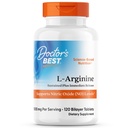 Doctor 's Best L Arginin Supplement for Mænd & Kvinder - L- Arginin 1000 mg per servering, Understøtter nitrogenoxid (NO) Niveauer, Vedvarende Plus øjeblikkelig frigivelse - 120 Bilayer tabletter