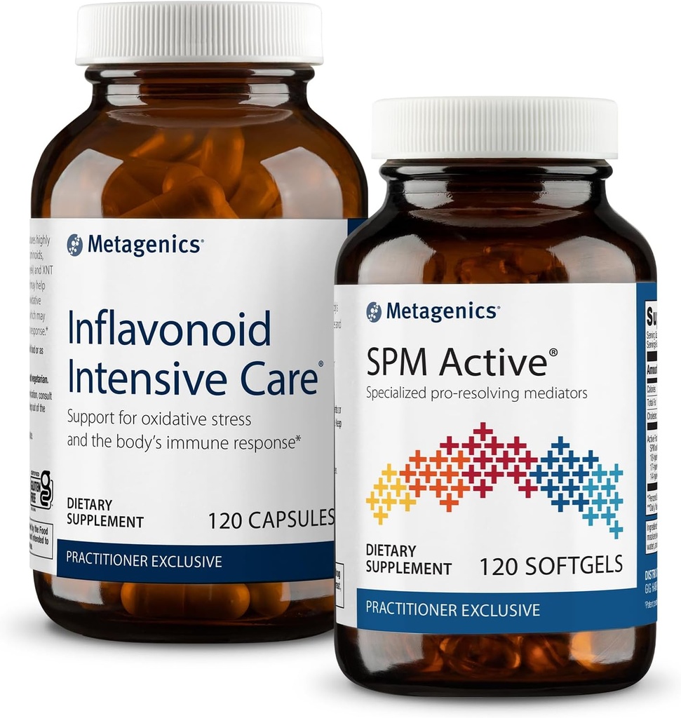 Metagenics Daily Joint Support Duo: SPM Active - 120 Softgels and Inflavonoid IC for Joint Comfort, Tissue Health & Minor Discomfort - 120 Kapsler