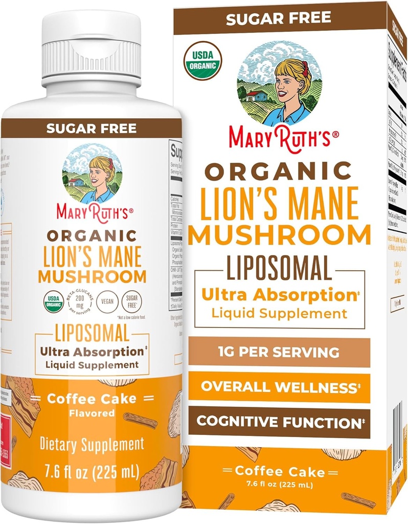 MaryRuth Organics Lions Mane Supplements 124; Ultra Absorption Liposomal