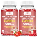 Magnesium Glycinat Gummies 500 mg til voksne og børn Magnesium tillæg med vitamin B6-Natural Calm Gummies- Calm Mood, Muscle & Sleep Support- Strawberry Flavor, 120 Gummies