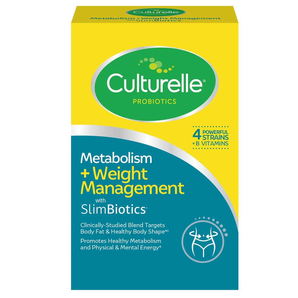 Culturelle Metabolisme + Vægt Management med SlimBiotics ® Probiotiske kapsler - 30 Greve - Hjælper sikkert Administrer vægt - fremmer sund metabolisme og fysisk & mental energi