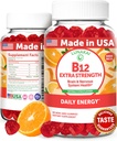 Lunakai Extra Strength 3000mcg Vitamin B12 Gummies - USA Made, Lækker Daglig Energi & Metabolisme Support - Vegan B12 Methylcobalamin Supplement 60ct