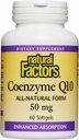 Naturlige faktorer Coenzym Q10 - Antioxidant Support Understøtter Cellular Energy Production - Bedre Absorption Aids Sund hjertefunktion - 50 mg, 60 Softgels (60 Servere)