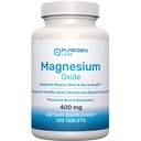 Magnesium 400mg [høj potens] Supplement - Magnesiumoxid til immunforsvar, muskelgenfinding, ben kramper og afslapning 120 tabletter