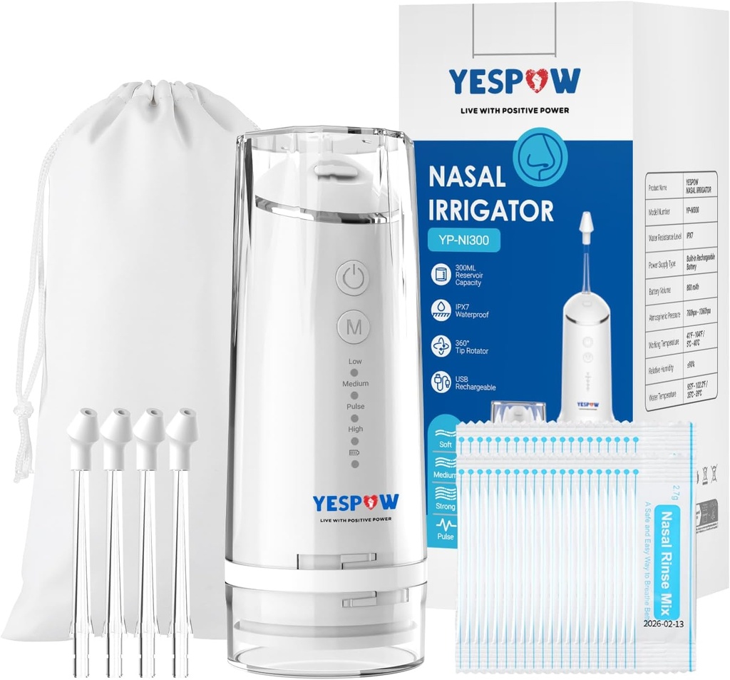 Nasal kunstvanding System - Nasal Irrigator med Packets Saline til Sinus Flush og Relief