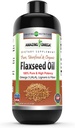 Amazing Omega Flaxseed Oil Supplemented 124; Omega 3, Lignans & Fiber Measures 124; 16 Oz Measures 124; Non- GMO Measures 124; Gluten Free Measures 124; Made in USA