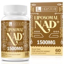 1500 MG Liposomal NAD +, 98% + Absorption, NAD + Supplement til Kvinder & Mænd med TMG, for Aging Defense, Cellular Energy, Heart & Brain Function, Longevity, 60 Softgels