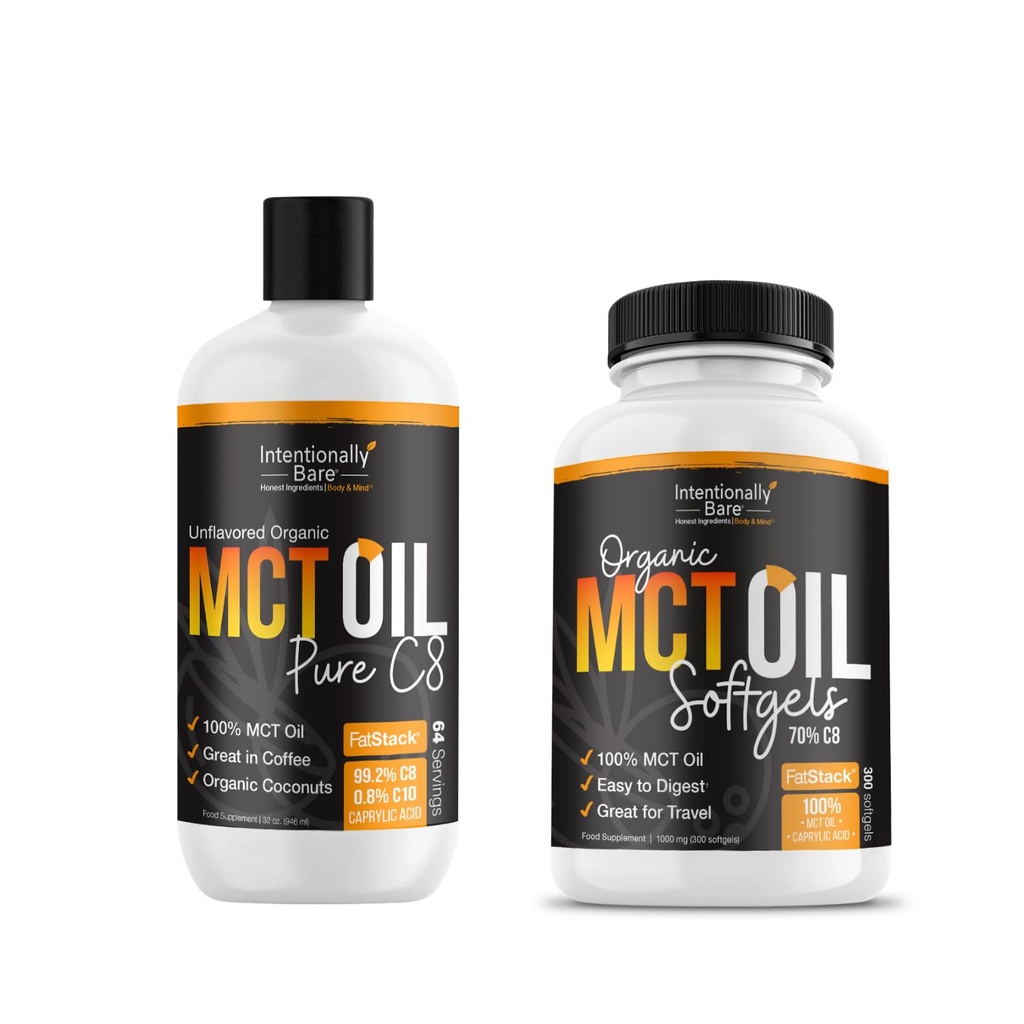 MCT oliekapsler og Pure C8 MCT olie bundle.