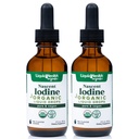 LIQUIDSUNDHED USDA Organic Nascent Jod Liquid Drops, Pure Jod supplement til Thyroid & Immunsupport, Energy Supplement - Made in USA, Vegan, Farveløs, Tastløs Tinktur (2 Pack)