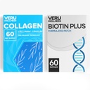 Veru Wellness Hår Skin Nail Duo Lifestyle Patches - Biotin Collagen - Selvklæbende tidsfrigørelse Topical Patch, 8-10 Timer (60 dages forsyning)