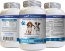 Hund Hud og Coat Kosttilskud - Hunde Hår og Coat Complex - Avanceret hudlindring - Godt for negle - Hund Vitamin e - 1 flaske (60 tabletter)