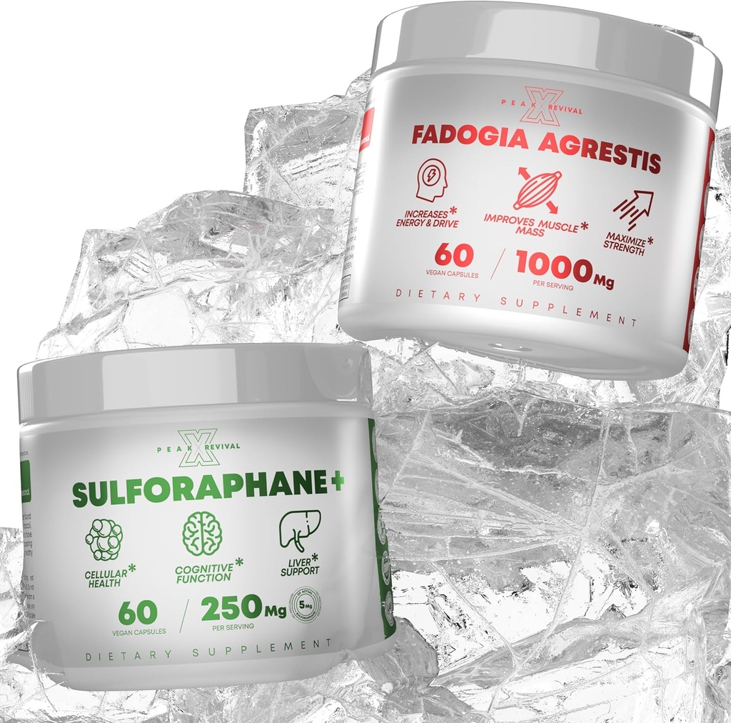 Fadogia Agrestis Real Lab-Verified Sulforaphane Supplement Potent Extract to Increase Energy, Promotes Cognitive Function - (60 Capsules)
