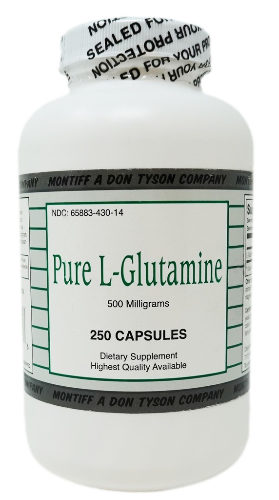 Pure L Glutamin 500 mg 250 kapsler