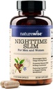 Naturewise Nighttime Fitness Support & Natural Sleep Aid med Cayenne Extract, Green Coffee Bean, GABA, L-Theanine - Vegetarisk, Non- GMO - 60 Kapsler [1-Måned Supply]